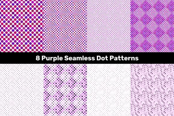 8 Purple Seamless Polka Dot Patterns