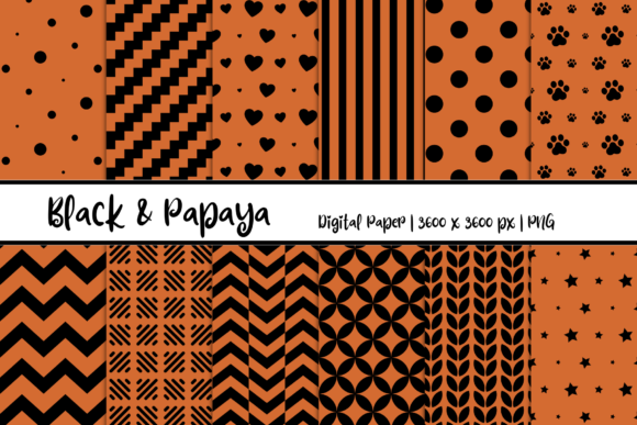 Black Papaya Patterns Digital Paper: A Versatile Resource for Creative Projects