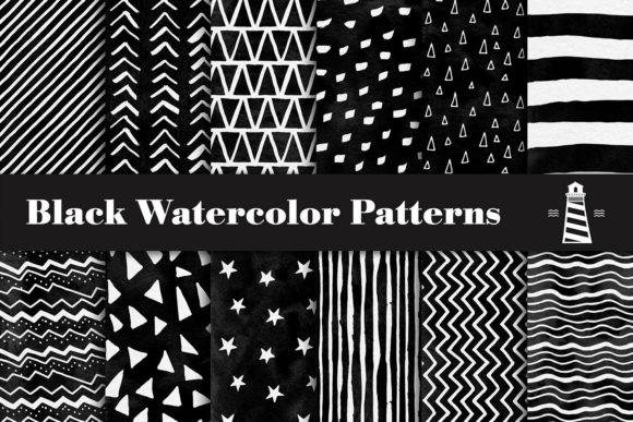 Black Watercolor Patterns: A Versatile Design Resource for Creative Projects