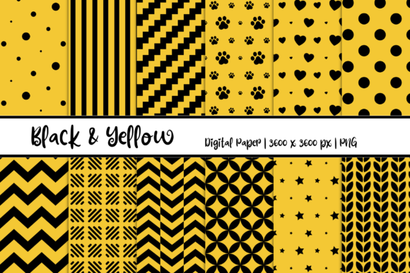 Black Yellow Patterns Digital Paper: A Versatile Resource for Creative Projects