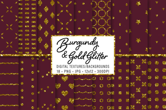 Burgundy and Gold Glitter Patterns: Elevate Your Creative Projects