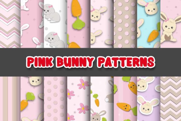 Cute Bunny Pink Digital Papers Patterns: A Creative Resource for Any Project