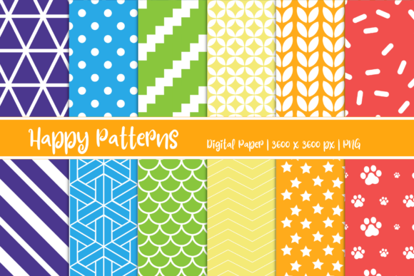 Enhance Your Creative Projects with Happy Patterns Digital Paper