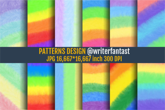 Feather Fur Rainbow Unicorn Patterns