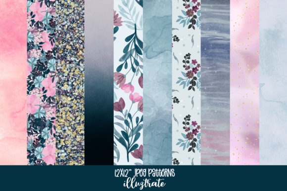 Floral Patterns and Textures - Navy: A Versatile Design Resource