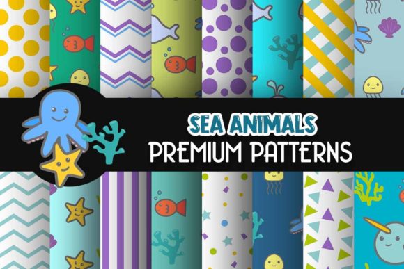 Sea Animals Digital Papers Patterns: A Creative Resource for Every Project