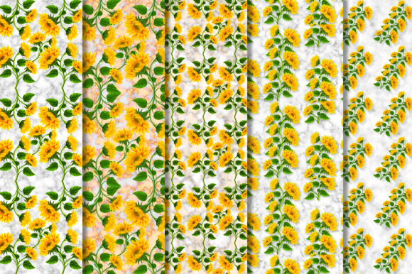 Sunflower Digital Paper Patterns